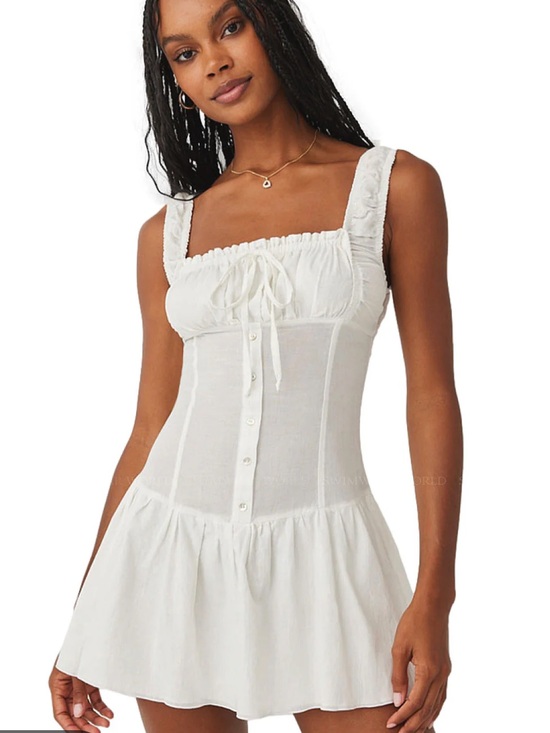 Frankie's Bikinis Other - Frankies Bikinis Christa Gauze Mini Dress White XS Cottagecore